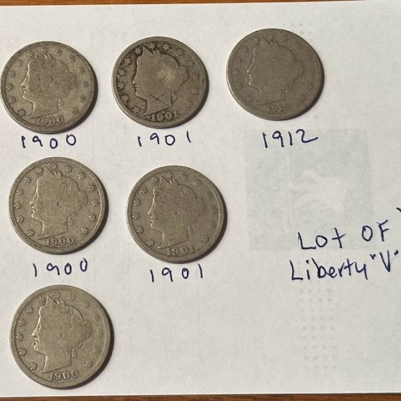 Lot of 10 Liberty "V" nickels VERY OLD - Picture 2 of 4